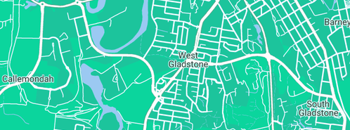Map showing the location of Komatsu Gladstone in West Gladstone, QLD 4680