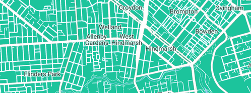 Map showing the location of Claridge Hyundai in West Hindmarsh, SA 5007