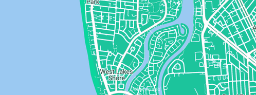 Map showing the location of West Lakes Tennis Club Inc. in West Lakes Shore, SA 5020