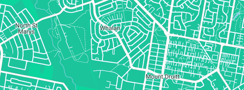 Map showing the location of Clancoat Painting in Whalan, NSW 2770