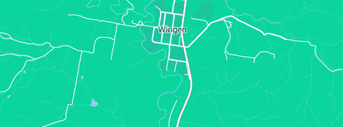 Map showing the location of The Durham Hotel in Wingen, NSW 2337