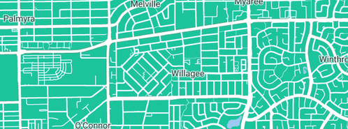 Map showing the location of Scope Graphics in Willagee, WA 6156