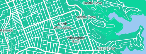 Map showing the location of SW Design in Willoughby North, NSW 2068