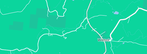Map showing the location of Wilmot Hills Vineyard in Wilmot, TAS 7310