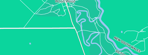 Map showing the location of Riverbend Orchard in Wood Wood, VIC 3596