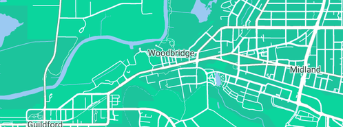 Map showing the location of Woodbridge Riverside Park in Woodbridge, WA 6056