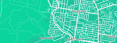 Map showing the location of GURU Radio in Woodridge, QLD 4114