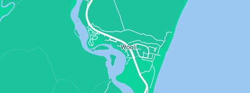 Map showing the location of Wooli Beachouse B & B in Wooli, NSW 2462