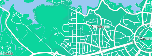 Map showing the location of Splinters Inc in Yarralumla, ACT 2600