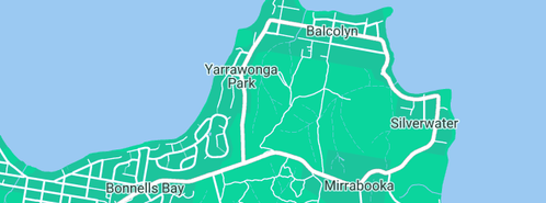 Map showing the location of Speedline Fencing Pty Ltd in Yarrawonga Park, NSW 2264