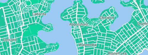 Map showing the location of Yowie in Abbotsford, NSW 2046
