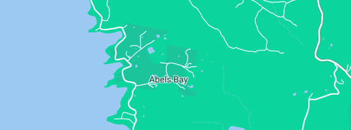 Map showing the location of Petcheys Bay Vineyard in Abels Bay, TAS 7112