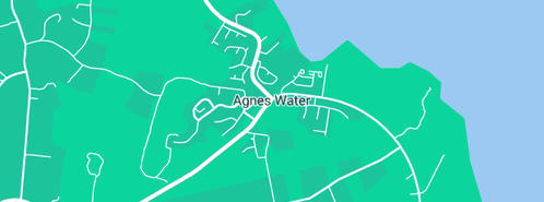 Map showing the location of Agnes Water 1770 Bait & Tackle in Agnes Water, QLD 4677