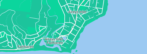Map showing the location of Aireys Inlet & District Tc in Aireys Inlet, VIC 3231