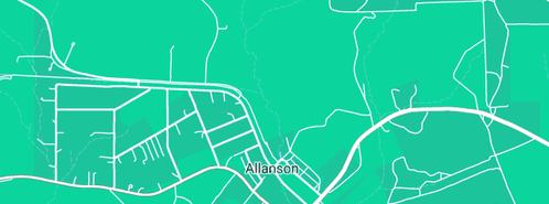 Map showing the location of Black Diamond Veterinary Clinic in Allanson, WA 6225