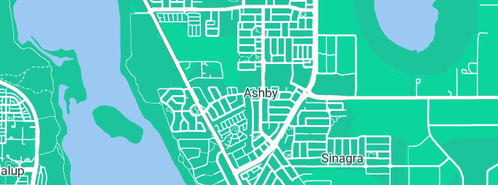 Map showing the location of Bullet Ceilings in Ashby, WA 6065