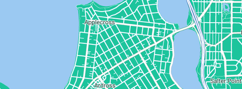 Map showing the location of Brumbys Applecross in Applecross, WA 6153