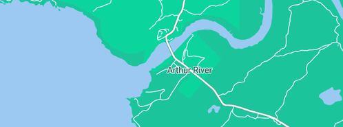 Map showing the location of Arthur River Sunset Holiday Villas in Arthur River, TAS 7330