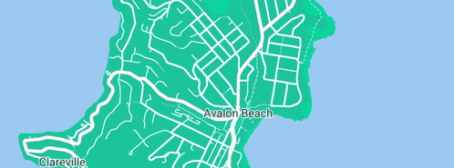 Map showing the location of Mary Anderson Scottish Marriage Celebrant In Sydney in Avalon Beach, NSW 2107