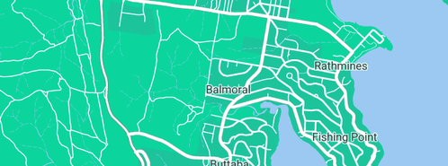 Map showing the location of Newcastle Bonsai Society in Balmoral, NSW 2283