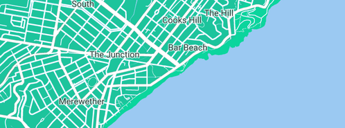 Map showing the location of Advantaged Cleaning in Bar Beach, NSW 2300