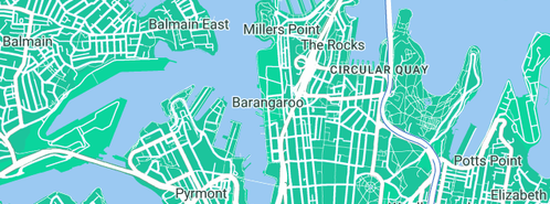Map showing the location of Harbour Jet-Sydney Australia in Barangaroo, NSW 2000