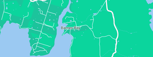Map showing the location of Barnes Bay Villas in Barnes Bay, TAS 7150