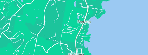 Map showing the location of Not Just Bras in Barretta, TAS 7054