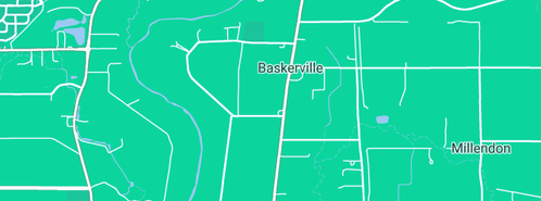 Map showing the location of Baskerville Winery in Baskerville, WA 6056