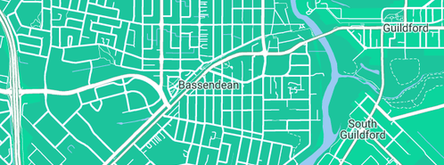 Map showing the location of Hydraulic Hoist & Winch Sales (WA) Pty Ltd in Bassendean, WA 6054