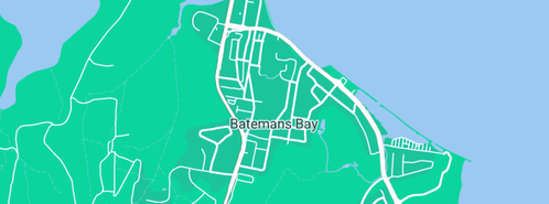 Map showing the location of Clyde River Houseboats in Batemans Bay, NSW 2536