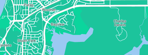 Map showing the location of White Rabbit Design & Events in Bayview, NT 820
