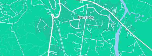 Map showing the location of Benaraby Hilltop Motor Inn in Benaraby, QLD 4680