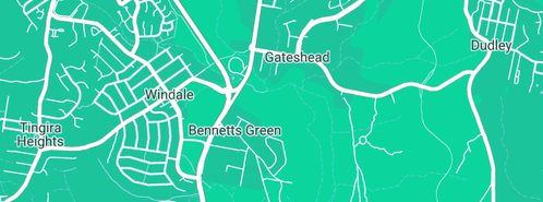 Map showing the location of Bennetts Green Auto Dismantlers in Bennetts Green, NSW 2290