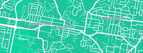 Map showing the location of Shaw Graphics in Beacon Hill, NSW 2100