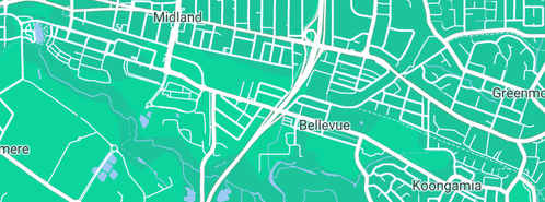 Map showing the location of Aussie Air Suspension in Bellevue, WA 6056