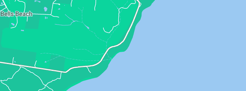 Map showing the location of Great Ocean Road Flowers in Bells Beach, VIC 3228