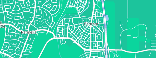 Map showing the location of True Blue Yard Solutions in Bertram, WA 6167