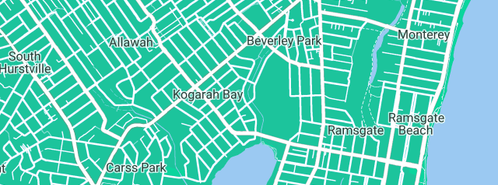 Map showing the location of Headrest DVD Hurstville in Beverley Park, NSW 2217