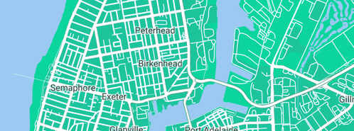 Map showing the location of Cruickshanks Beach in Birkenhead, SA 5015