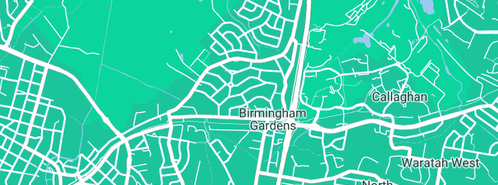 Map showing the location of Wallsend United in Birmingham Gardens, NSW 2287