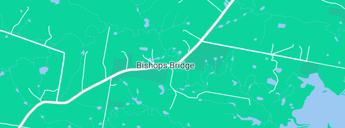 Map showing the location of Bishop Grove Vineyards in Bishops Bridge, NSW 2326
