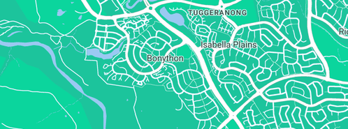 Map showing the location of A.C.T. Stained Glass in Bonython, ACT 2905