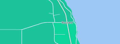 Map showing the location of Mandurah Shade Sails in Bouvard, WA 6211