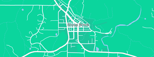 Map showing the location of Roo Gully Wildlife Sanctuary in Boyup Brook, WA 6244