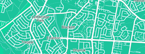 Map showing the location of Blackett Airconditioning & Refridgeration Service in Blackett, NSW 2770