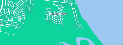Map showing the location of Courier Dudes in Blacks Beach, QLD 4740