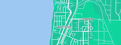 Map showing the location of Fourpoint mums in Bluff Point, WA 6530