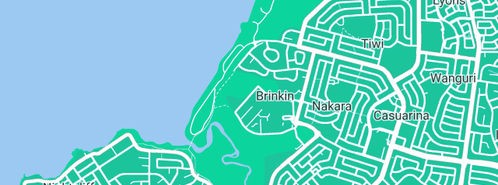 Map showing the location of Zone 8 Projects in Brinkin, NT 810