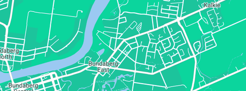 Map showing the location of Bundaberg Tourism Corporate Office in Bundaberg East, QLD 4670